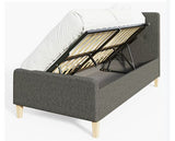 Ashbrook Single Ottoman-Dark Grey