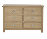 Memphis Limed Oak 6 Drawer Wide Chest