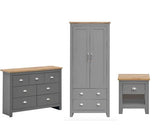 Lincoln 3 Piece Bedroom Set (2 Door Wardrobe, 3+4 Chest, 1 Drawer Bedside)