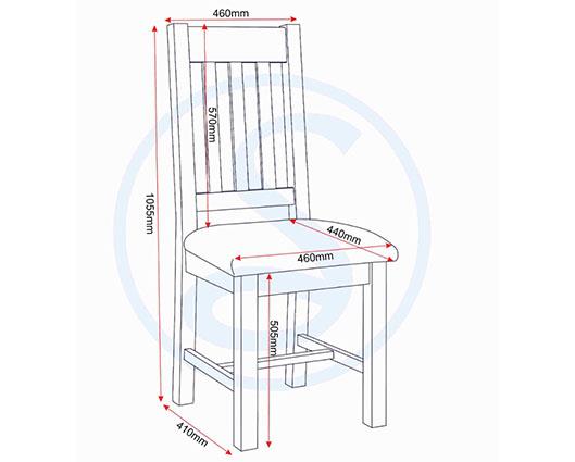 WINDSOR SLATTED DINING CHAIR (X2 PER BOX) - NATURAL OAK/OAT FABRIC