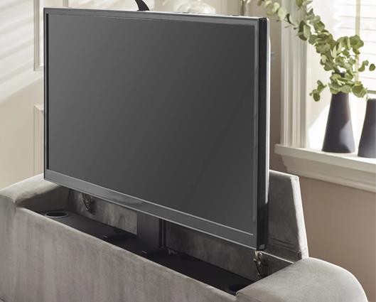 Clara Side Lift Ottoman TV Bed Light Grey - Double
