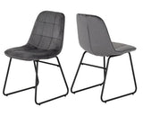 ATHENS ROUND & LUKAS DINING SET (X4 CHAIRS) - CONCRETE/GREY VELVET