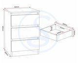 MALVERN 3 DOOR WARDROBE BEDROOM SET - SONOMA OAK EFFECT