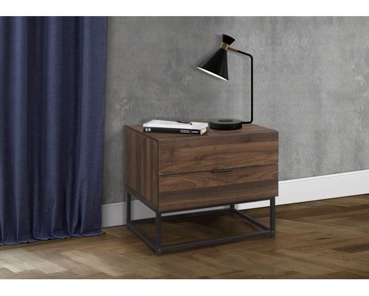 Hermione 2 Drawer Bedside - Walnut