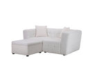 Milo 2 Seater Sofa With Footstool- White