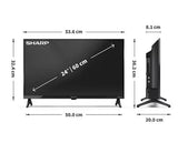 SHARP 1T-C24HD2725KB Roku TV 24" Smart HD Ready HDR LED TV