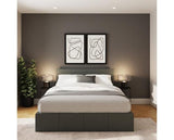 Serena Small Double Side Lift Ottoman Bed-Grey PU