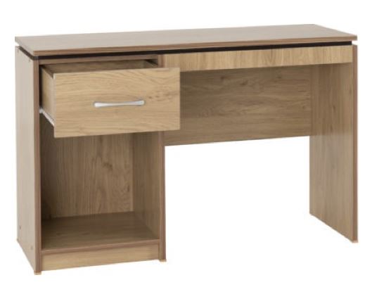 Cordell Computer Desk - Oak Effect Veneer with Walnut Trim