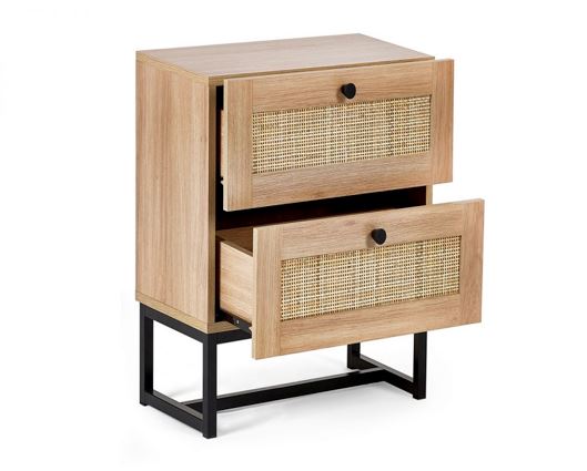 Petra 2 Drawer Bedside - Oak