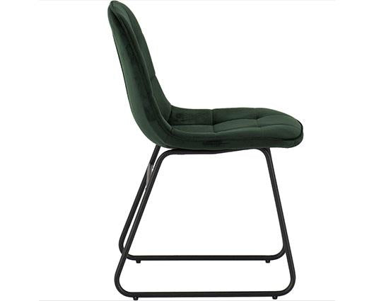 HAMILTON & LUKAS MEDIUM DINING SET (X4 CHAIRS) - MEDIUM OAK EFFECT/EMERALD GREEN VELVET