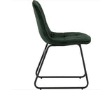 HAMILTON & LUKAS MEDIUM DINING SET (X4 CHAIRS) - MEDIUM OAK EFFECT/EMERALD GREEN VELVET