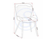 MARLOW & QUEBEC DINING SET (X4 CHAIRS) - WHITE MARBLE/BROWN FAUX LEATHER