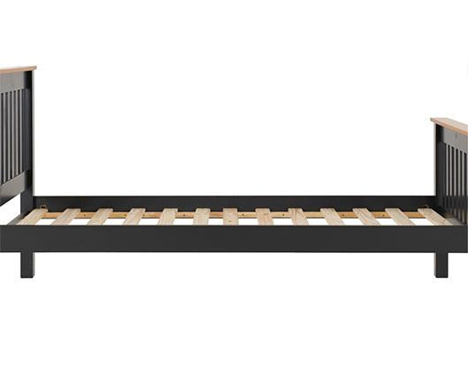 MONACO 3' HIGH END BED - DARK GREY/OAK EFFECT