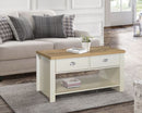Harper 2 Drawer Coffee Table-Cream