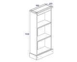 Corona low narrow bookcase