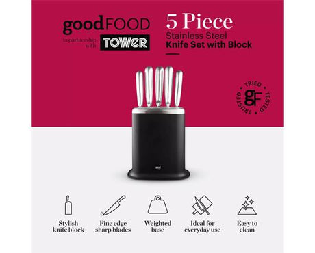 Good Food 5 Piece Knife Set with Block