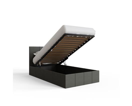 Single End Lift Ottoman Bed-Grey PU