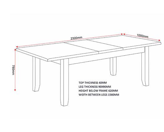 WINDSOR LARGE EXTENDING DINING TABLE - IVORY/OAK