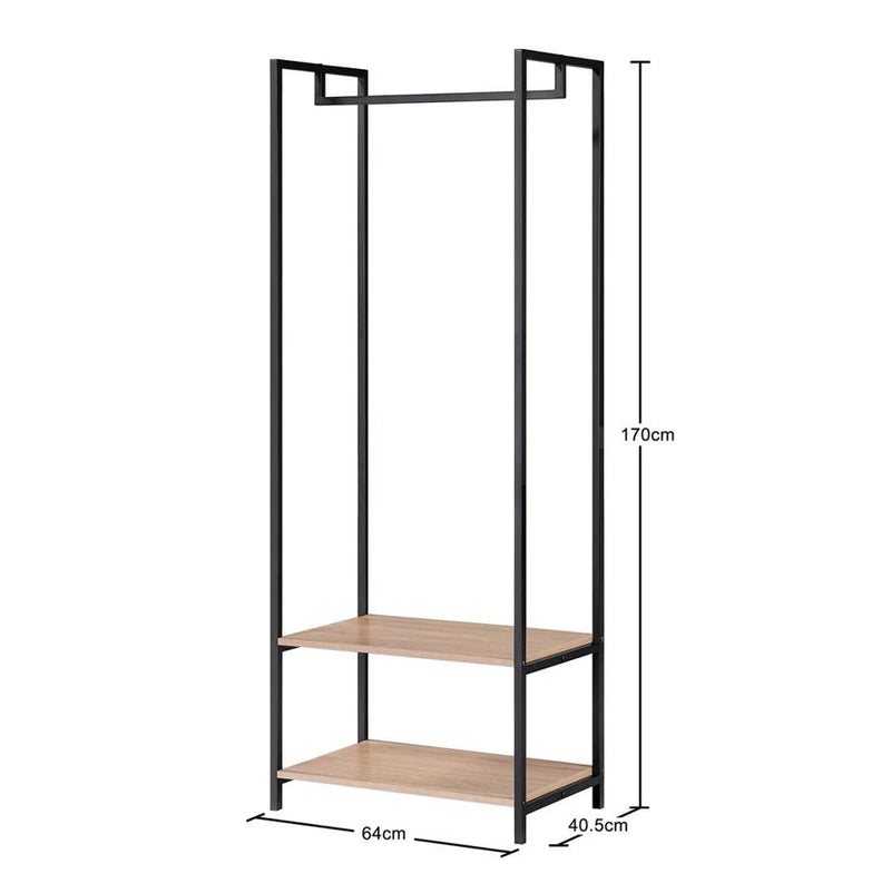 Scala Open Wardrobe with 2 Shelves - Oak