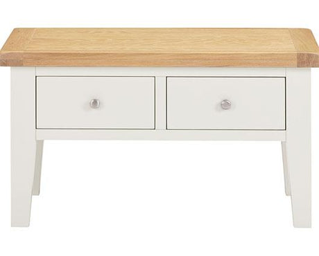 WINDSOR 2 DRAWER COFFEE TABLE - IVORY/OAK