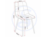 FENTON DINING SET (X6 CHAIRS) - WHITE/LIGHT GREY FABRIC