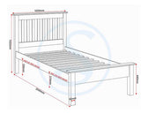MONACO 3' LOW END BED - DARK GREY/OAK EFFECT
