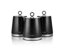 Elegance Set of 3 Canisters Black