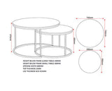 DALLAS ROUND COFFEE TABLE SET - MARBLE/GOLD EFFECT