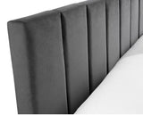 Rosa Velvet Single Bed - Grey