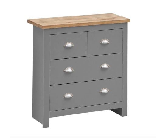 Lincoln 3 Piece Bedroom Set (2 Door Wardrobe, 3+4 Chest, 2 Drawer Bedside)