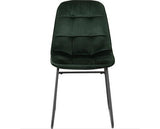 ATHENS RECT & LUKAS DINING SET (X4 CHAIRS) - CONCRETE/EMERALD GREEN VELVET