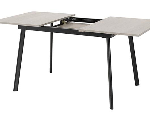 AVERY EXTENDING DINING SET (X4 CHAIRS) - CONCRETE/SAPPHIRE BLUE VELVET