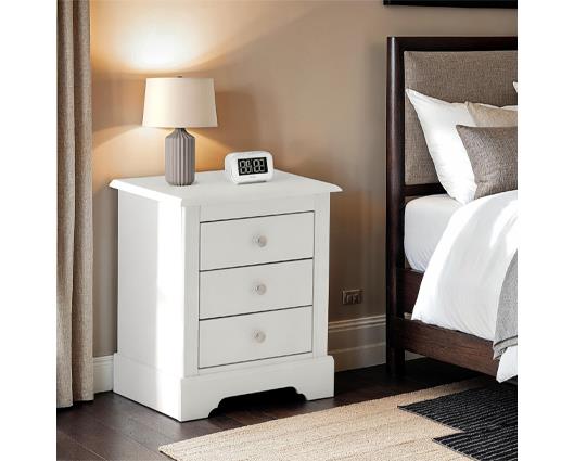 STRATFORD 3 DRAWER BEDSIDE - WHITE