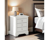 STRATFORD 3 DRAWER BEDSIDE - WHITE