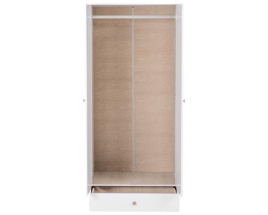 DENVER 2 DOOR 1 DRAWER MIRRORED WARDROBE - WHITE GLOSS