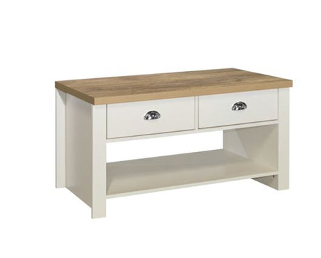 Harper 2 Drawer Coffee Table-Cream
