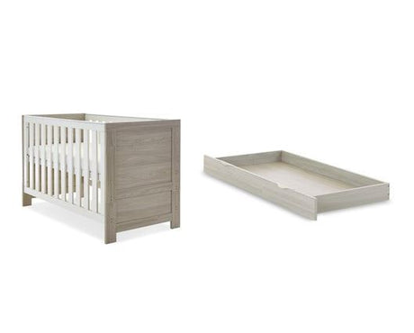 Nika Cot Bed & Under Drawer - Grey Wash & White