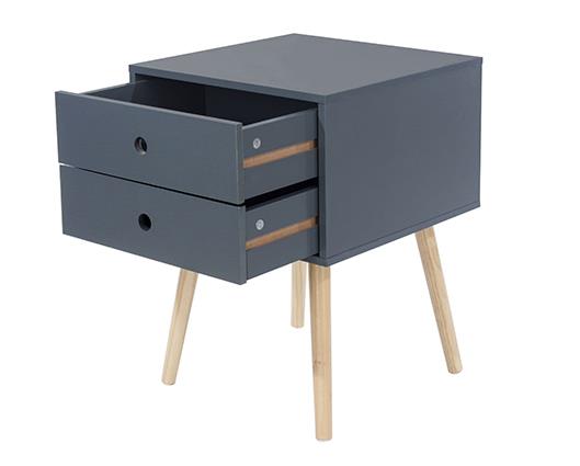 Scandia 2 Drawer Bedside Cabinet-Midnight Blue