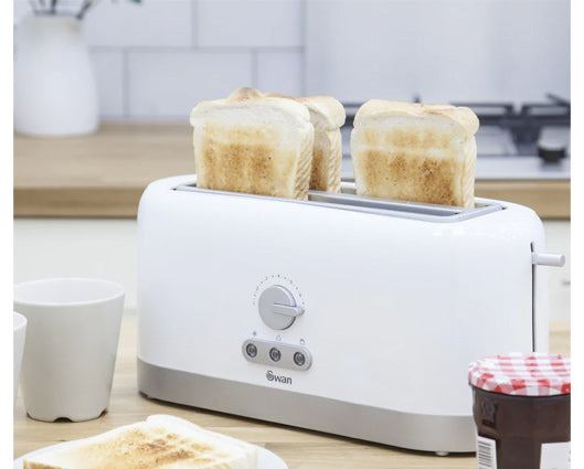 Swan 4 Slice LongSlot Toaster White