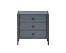Zulu Nightstand with 3 Drawers-Dark Grey