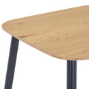 Aspen rectangular dining table, light oak effect top with black tapered legs