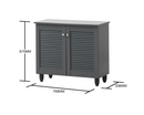Traditional 2 Door Shoe Cabinet-Dark Grey