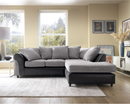 Harley Right Hand Facing Corner Sofa - Black & Charcoal