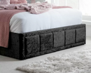Hannover Double Ottoman Bed - Black Crushed Velvet