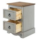 Corona Grey 2 Drawer Petite Bedside Cabinet