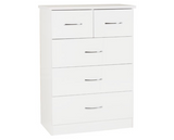 Neptune 3+2 Drawer Chest - White Gloss