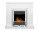 Ludlow Fireplace Suite 39inch - White With Electric Fire - Chrome