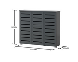 Tall 3 Door Shoe Cabinet-Dark Grey