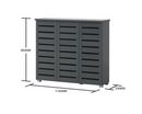 Tall 3 Door Shoe Cabinet-Dark Grey