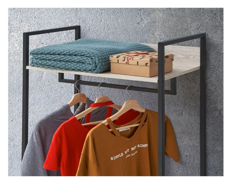 Zulu Open Wardrobe with 4 Shelves-Ash Oak